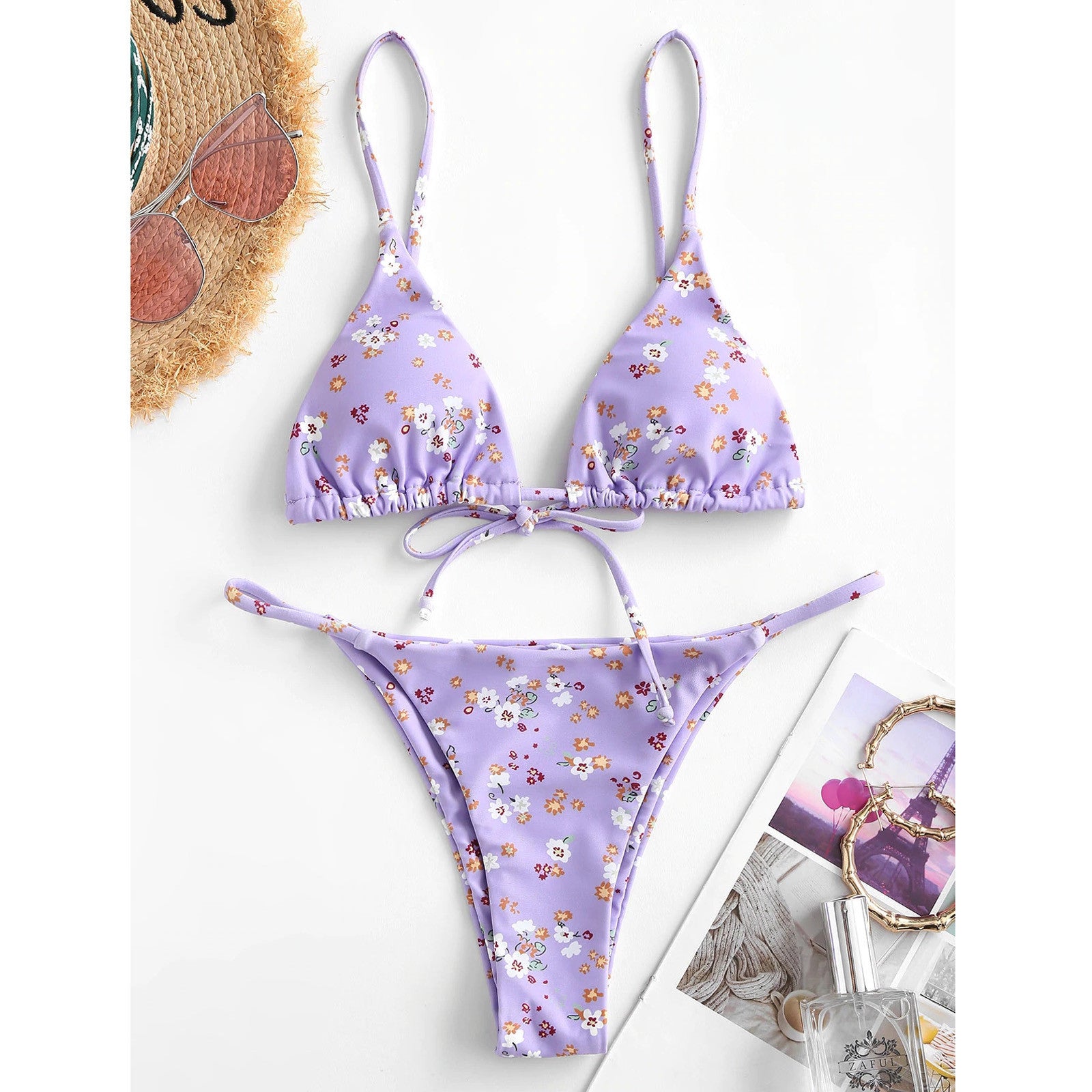 Summer Floral Print Bikini – Push-Up Beach Swimsuit