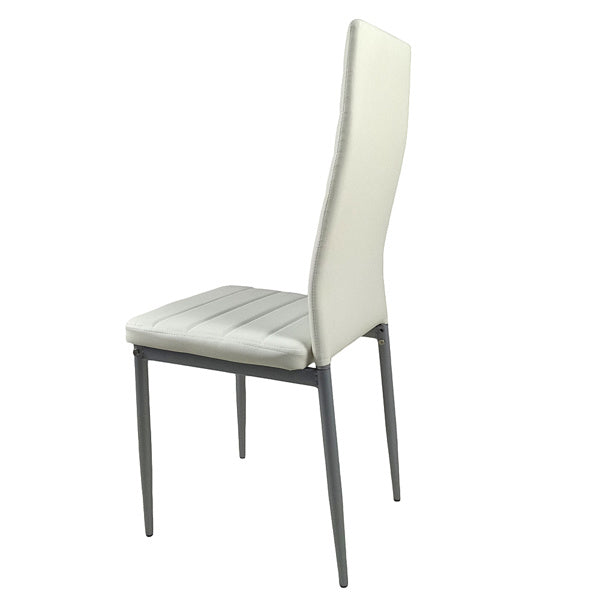 Set of 4 PU Leather Dining Chairs – Creamy White