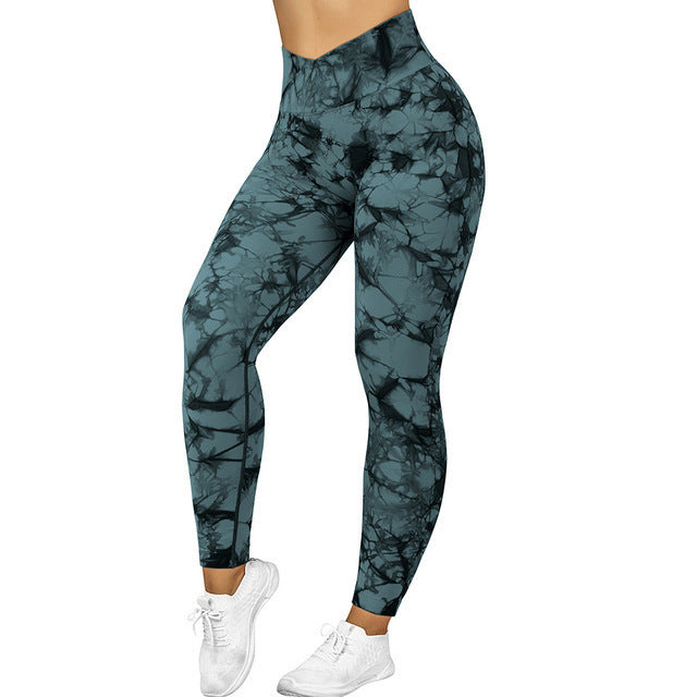 Seamless Tie-Dye Leggings – Women's Push-Up Yoga & Fitness Pants
