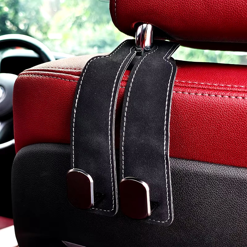 Car Seat Back Hook Suede Double-Headed Rear Storage Storage Small Hook Car Interior Decoration Supplies