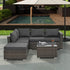 4-Piece PE Wicker Outdoor Patio Furniture Set with Tempered Glass & Coffee Table