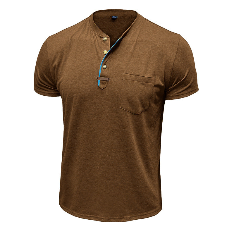 Summer European And American Men's Short Sleeve Casual Crew Neck Top