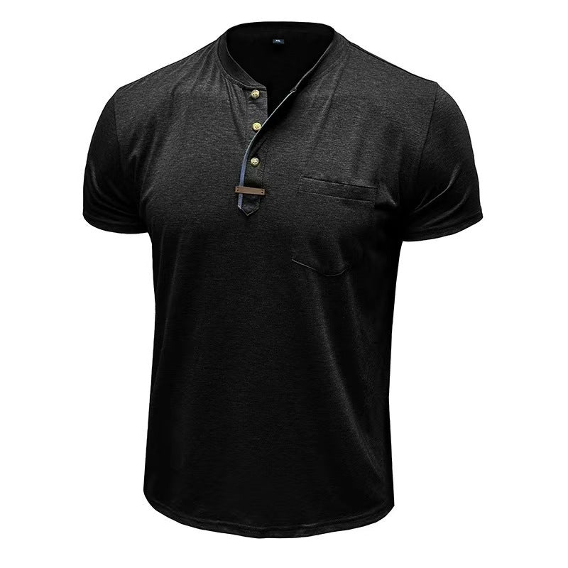 Summer European And American Men's Short Sleeve Casual Crew Neck Top