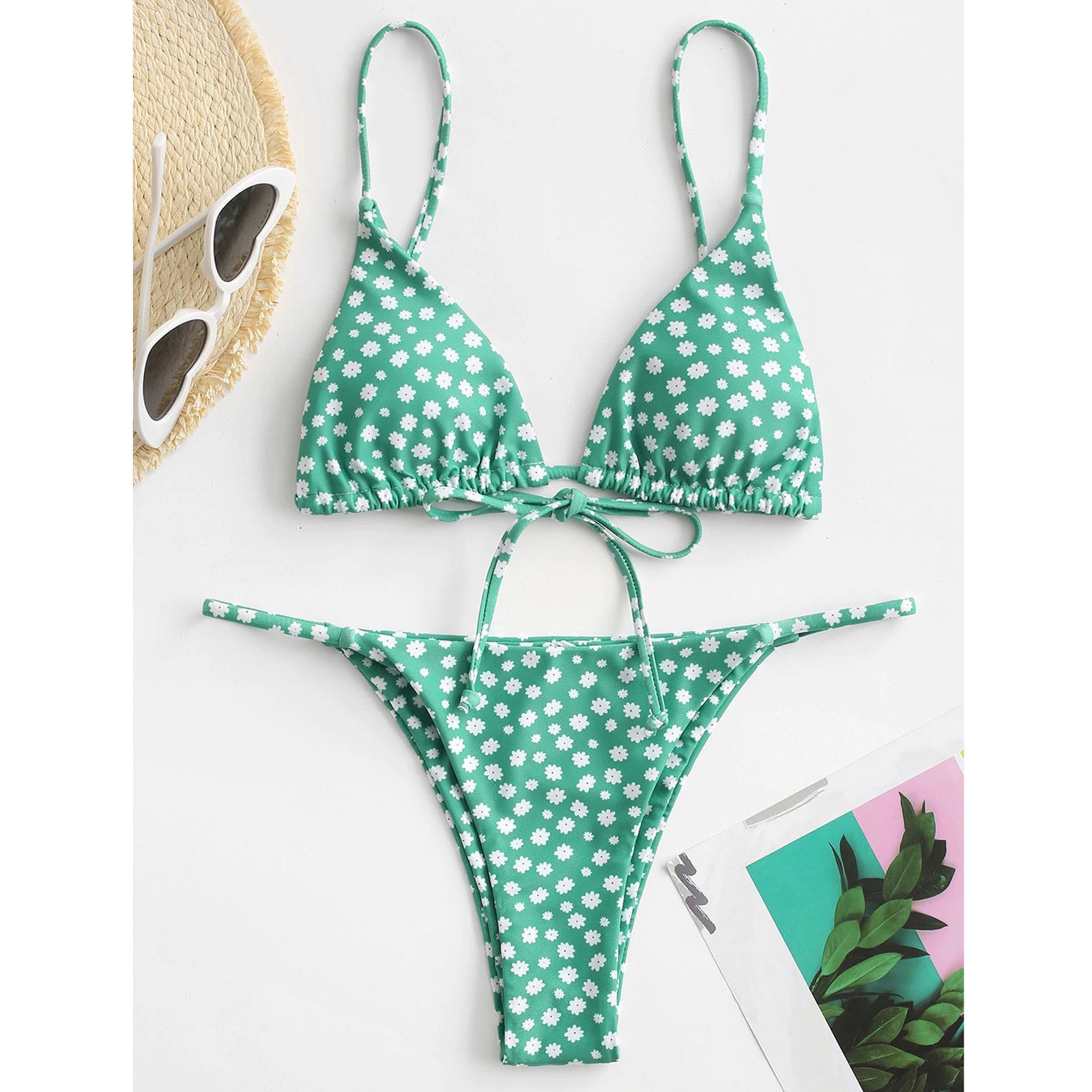 Summer Floral Print Bikini – Push-Up Beach Swimsuit