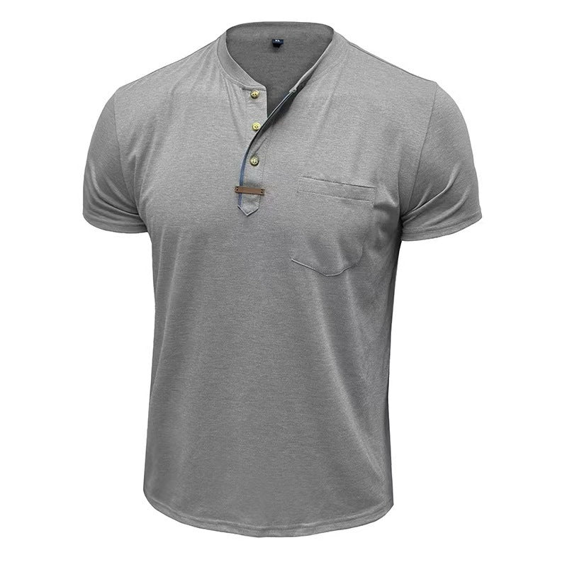 Summer European And American Men's Short Sleeve Casual Crew Neck Top