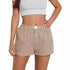 Vacation Simple Plaid Beach Shorts Women's Loose Casual Pants
