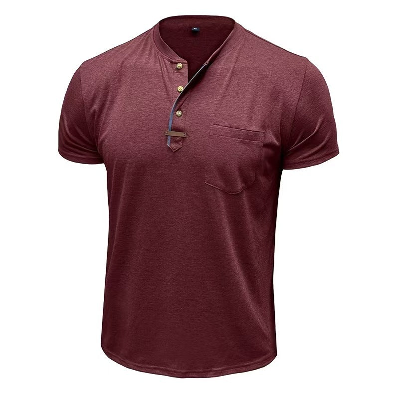 Summer European And American Men's Short Sleeve Casual Crew Neck Top