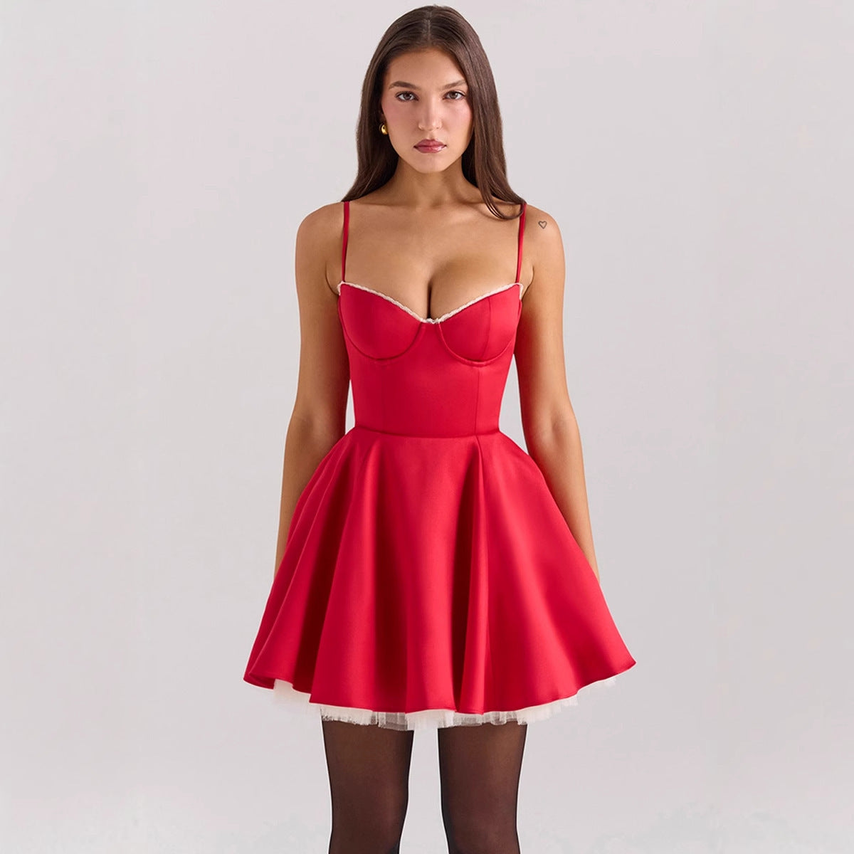 Women's Sling Slim Fit Backless Princess Petti Skirt Dress