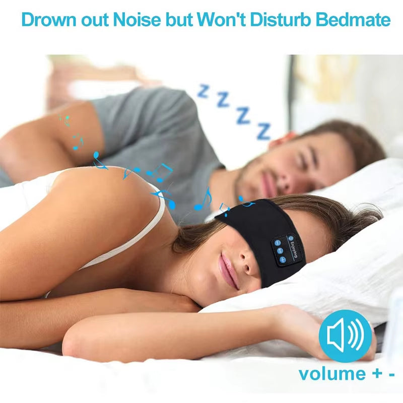 Bluetooth Sports Earphones and Sleep Headband - Wireless Music Headset with Eye Mask Design