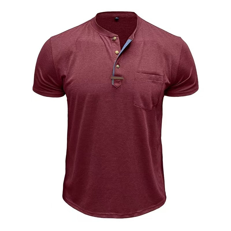 Summer European And American Men's Short Sleeve Casual Crew Neck Top
