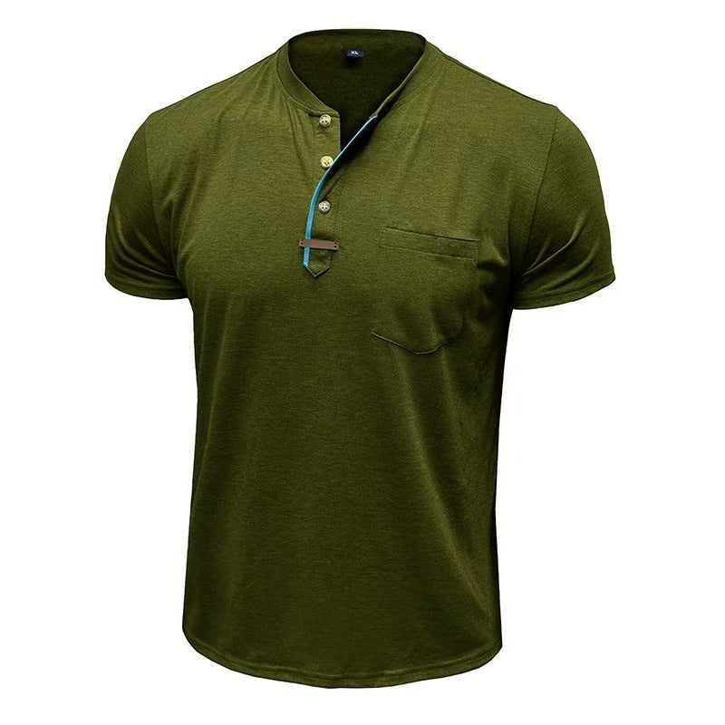 Summer European And American Men's Short Sleeve Casual Crew Neck Top