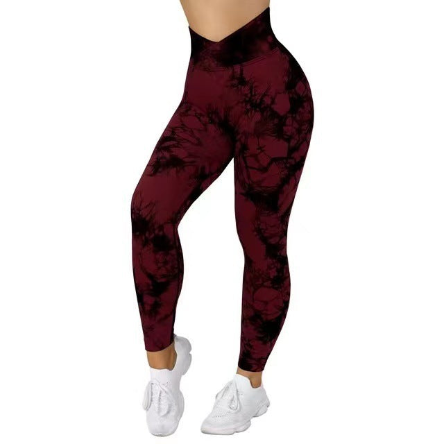 Seamless Tie-Dye Leggings – Women's Push-Up Yoga & Fitness Pants