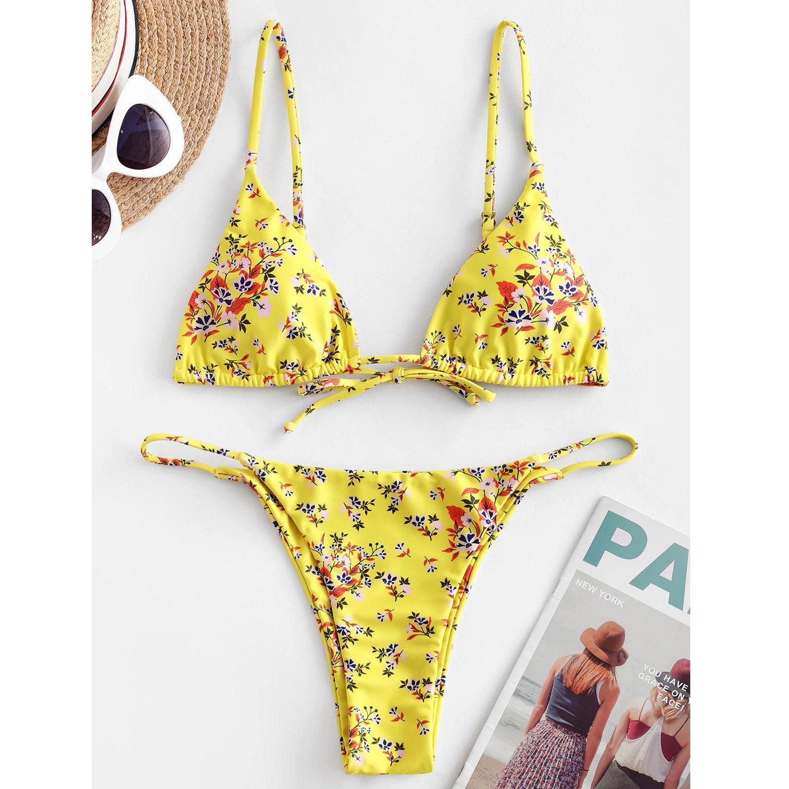 Summer Floral Print Bikini – Push-Up Beach Swimsuit