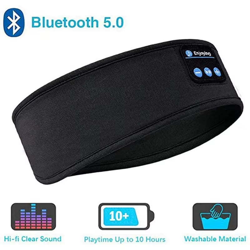 Bluetooth Sports Earphones and Sleep Headband - Wireless Music Headset with Eye Mask Design