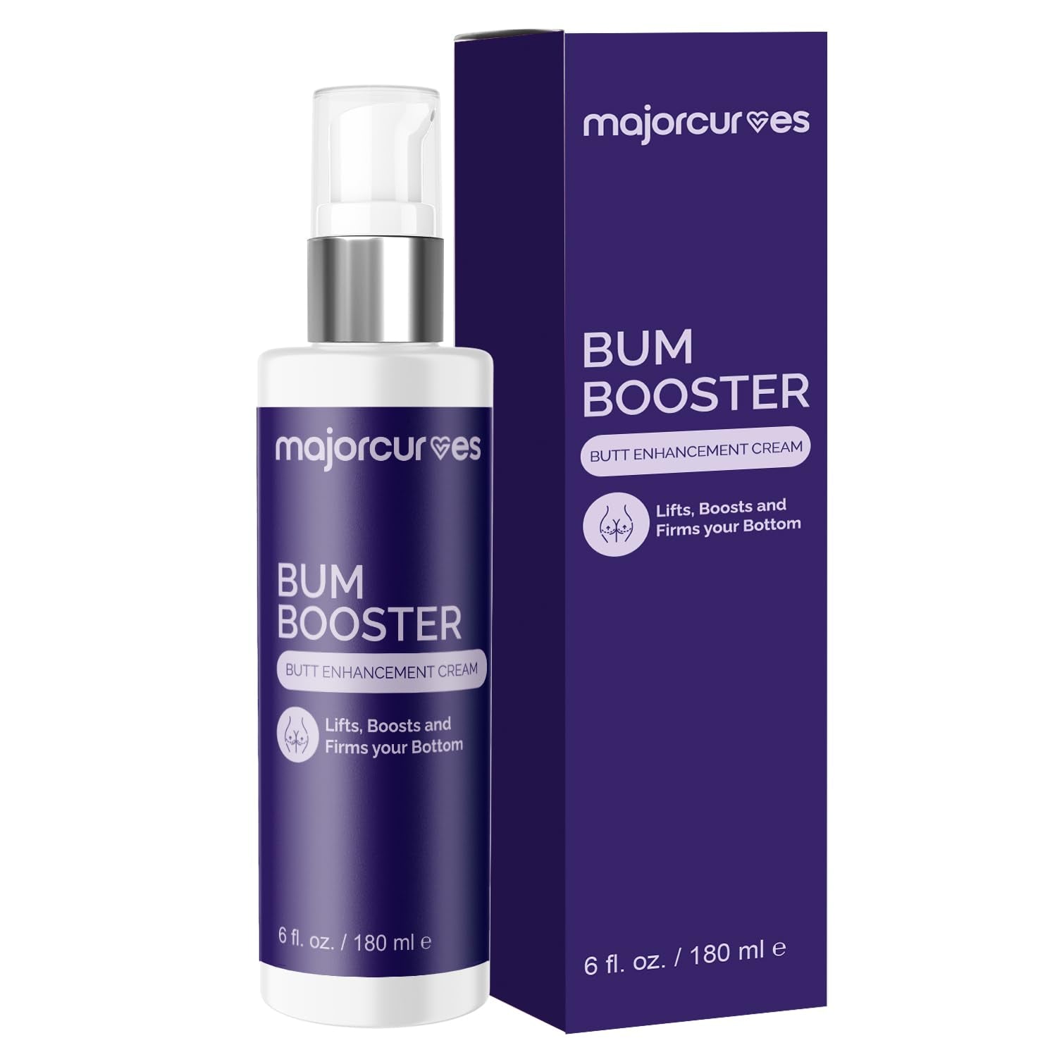 Bum Cream - Get That Brazilian Bumbum Booty Fast, Helps Lift, Tone, Tighten and Reduce Appearance of Cellulite - 2 Month Supply, Huge 6Oz Bottle