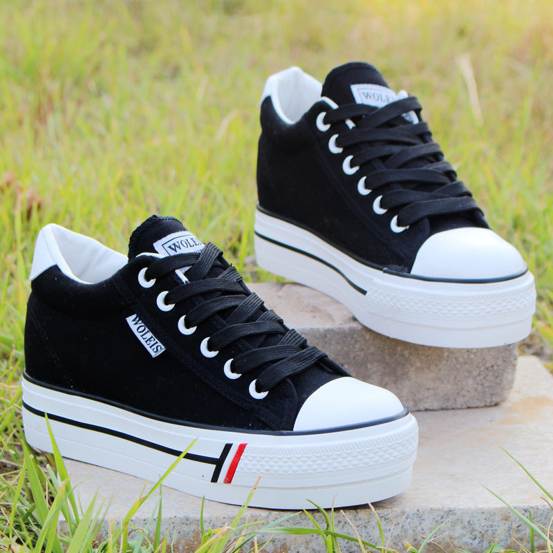 Canvas Shoes – Trifle Platform White Shoes for Women