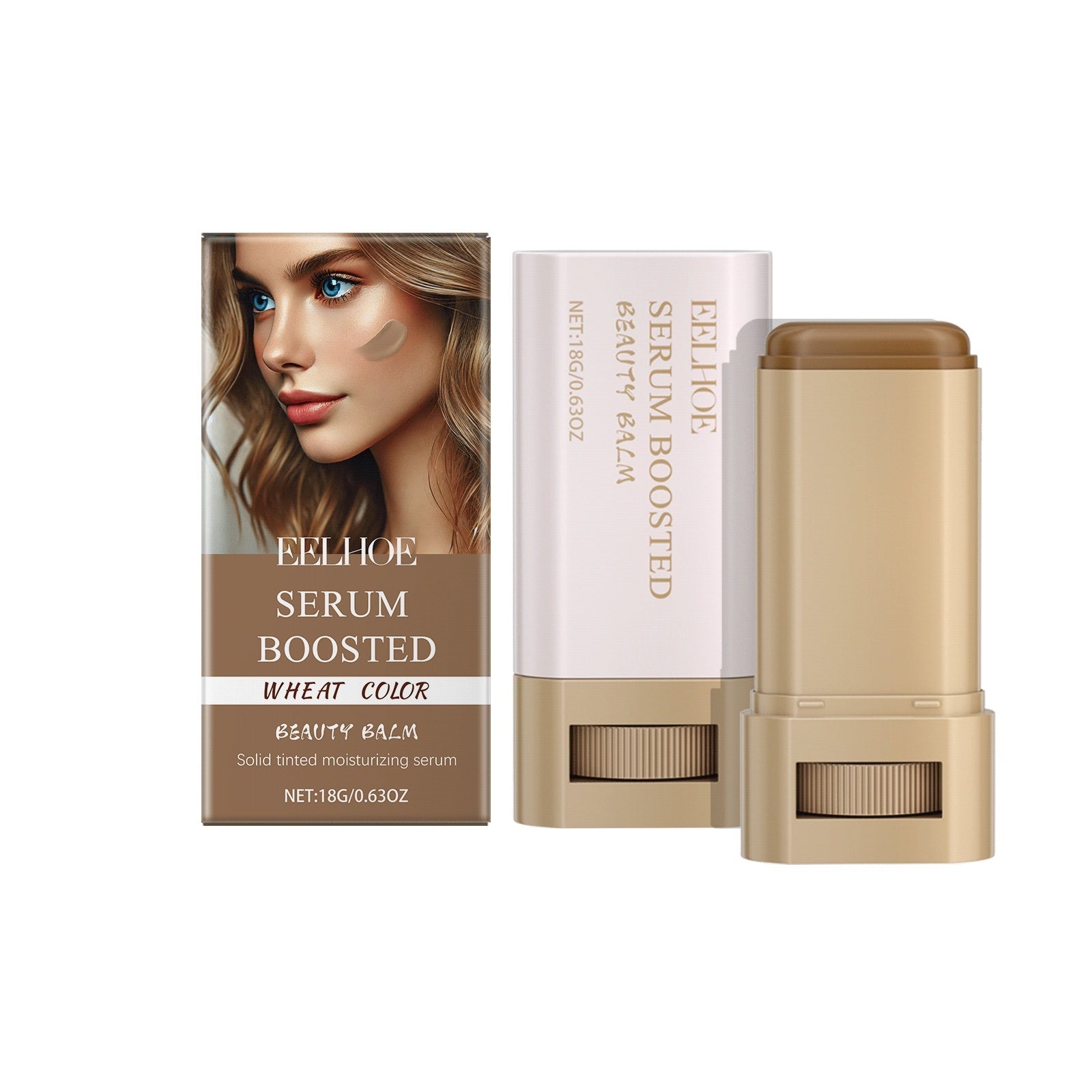 EELHOE Serum Boosted Wheat Color Beauty Balm – Moisturizing Foundation Make-up Stick