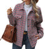 Fashion Houndstooth Lapel Tweed Coat – Chic & Casual Outerwear for Women