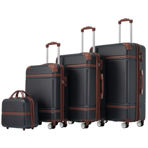 Hard Shell Luggage Sets – 4 Pieces (20" + 24" + 28" + Cosmetic Case) Spinner Suitcase with TSA Lock