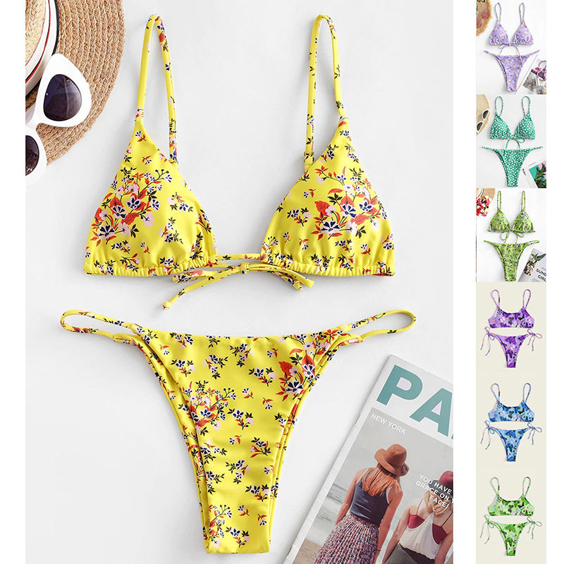 Summer Floral Print Bikini – Push-Up Beach Swimsuit