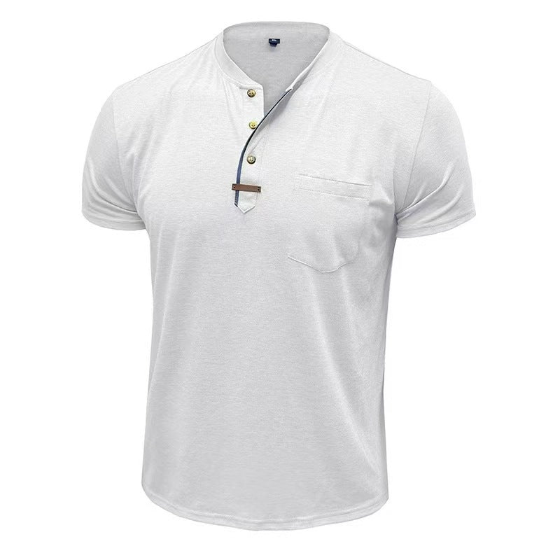 Summer European And American Men's Short Sleeve Casual Crew Neck Top