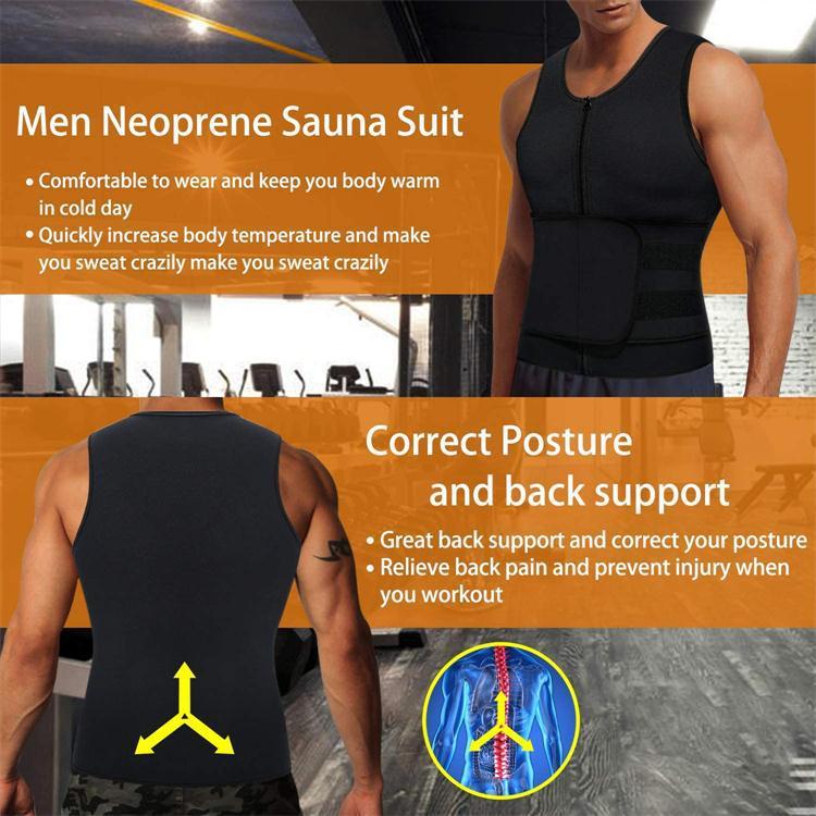 Men’s Fitness Shapewear Sauna Vest – Double Belt Waist Trainer & Sweat Shirt Corset
