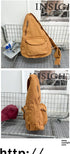 Canvas Sling Bag, Solid Color Crossbody Bag, Women's Simple Chest Purse
